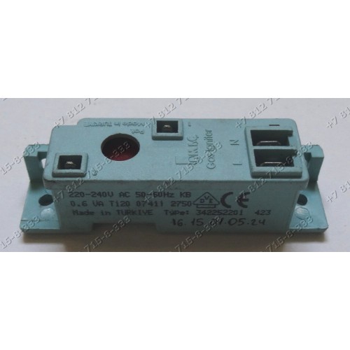 Генератор поджига 220-240V 50-60Hz 090646 type 342252201 2 контакта плиты Electrolux Gorenje