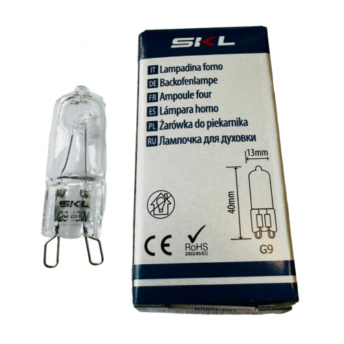 Лампочка духовки галогеновая G9 40W 300C 230V SKL универсальная