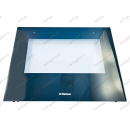 Стекло духовки внешнее черное для плиты Hansa BOES64041, BOES64131 и т.д. 9067895 594*462 мм