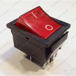 Клавиша включения широкая 2 положения 4 контакта KCD2 15A 250V