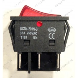 Клавиша включения - широкая 2 положения 6 контактов KCD4-201N-B 30A