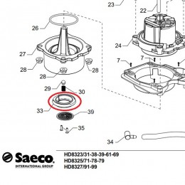 Прокладка - уплотнитель рожка кофемашины Saeco Poemia Philips Gaggia 66*35*17 мм 145845462