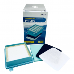 Комплект фильтров для пылесоса Philips FC8630-FC8649, FC9520-FC9529, FC8670-FC8679 - Neolux HPL-86 FC8058/01