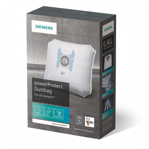 Мешки для пылесоса Siemens PowerProtect Type G ALL VZ41FGALL 17003049 - микрофибра, увеличенного объема, оригинал - комплект из 4 штук!
