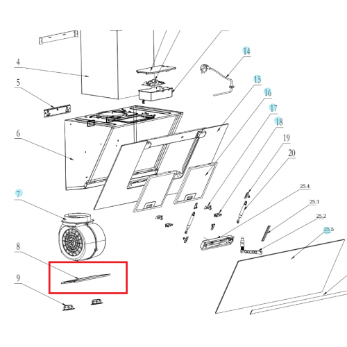 Жировой фильтр для вытяжки MIDEA 300*110*7 мм 12273000004994 - НИЖНИЙ