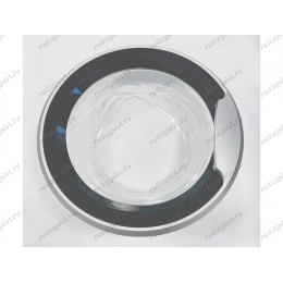 Люк в сборе серебристо-черный для стиральной машины Indesit, Ariston RSF723SIT, RSF723SIT1