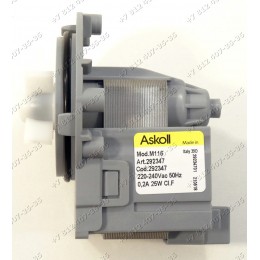 Помпа для стиральной машины Askoll Mod. M116 Art RS0669 25W на саморезах, контакты под разъем (фишку)