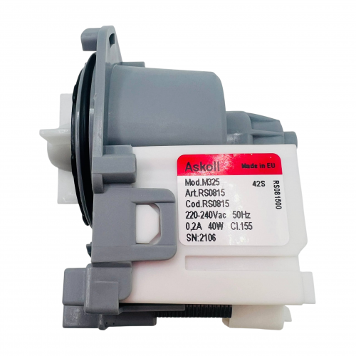 Насос для стиральной машины Bosch, Siemens и т.д. - Askoll MADE in EU Mod. M325 Art. RS0815 на 3 защелках