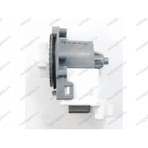 Насос для стиральной машины AEG, Electrolux, Zanussi, Indesit, Ariston, Whirlpool и т.д. - Hanyu B20-6AZC 9010207 30W на 3 защелках, контакты назад под фишку