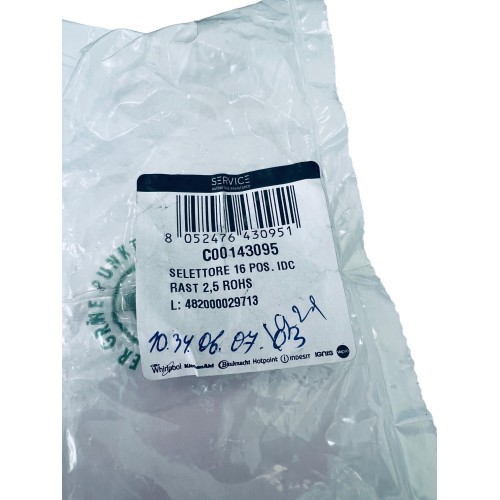Потенциометр - селектор стиральной машины Ariston - BITRON TYPE LP - C00143095