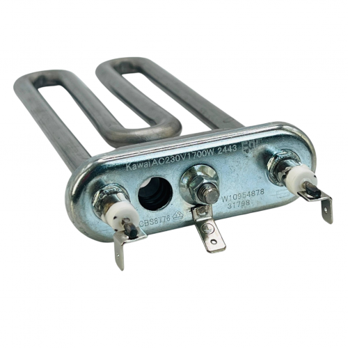 Тэн для стиральной машины Ariston, Indesit, Whirlpool 1700W 170 мм с отверстием C00380151 KAWAI W10954878