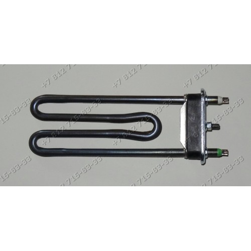 Тэн 1900W, средний, L-193mm, прямой, с отверстием для стиральной машины